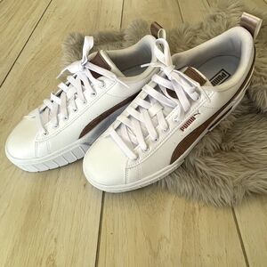 Puma White & Gold Sneakers | Size 8.5 | Brand New | Stylish Athletic Shoes